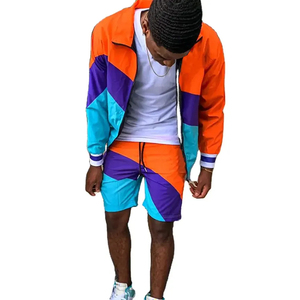 Top Notch jacket and short <b>set</b> zip up wind breaker jacket hoodie cargo running sports two piece biker pants short <b>set</b> men - Product Image 6