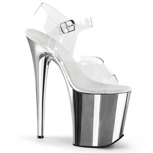 Sandalias transparentes de plataforma extrema dorada para <span class=keywords><strong>mujer</strong></span>, <span class=keywords><strong>zapatos</strong></span> de tacón alto para fiesta de boda, <span class=keywords><strong>zapatos</strong></span> de bomba de baile en barra Sexy Stripper Performance - Product Image 6