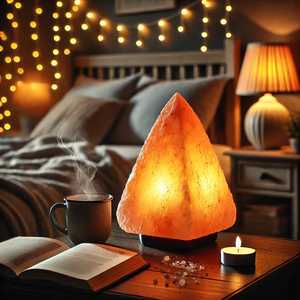 Belle lampe naturelle en sel de roche rose forme pyramidale unique design sculpté décor à la maison bureau prix de gros artisanat naturel unique - Product Image 4