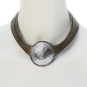 Collier de luxe en métal et coton fait à la main style vintage cadeau de mariage fantaisie pour les femmes pour les fêtes et le X Mas - Product Image 4