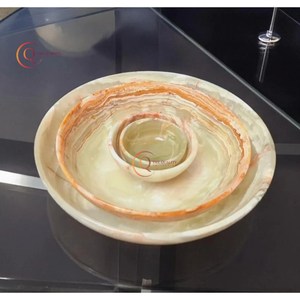 ชามเสิร์ฟอาหารหินอ่อนธรรมชาติหรูหราสไตล์ญี่ปุ่นวางบนโต๊ะชามผลไม้สำหรับเคาน์เตอร์ห้องครัวหรือห้องรับประทานอาหารของตกแต่งโต๊ะ - Product Image 2