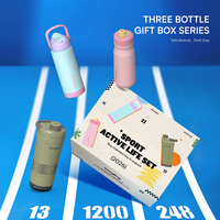 Ensemble cadeau de 3 bouteilles d'eau sportives personnalisées Hong Ling, sans BPA, avec shaker et gourde de cyclisme