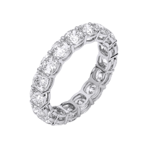 4.00 Carat E-F/VVS-VS Moissanite <b>Cushion</b> Cut Diamond Eternity Band <b>Ring</b> Made in Silver For Her - Product Image 4
