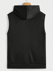 Sweat à capuche sans manches personnalisé pour hommes respirant lavé Sweats à capuche sans manches pour hommes en coton doux vêtements d'été - Product Image 2