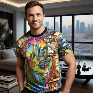 OEM Hombres Sublimación Camisetas Manga Corta Regular Fit Poliéster/Algodón Anti-UV Secado Rápido Transpirable Verano - Product Image 6