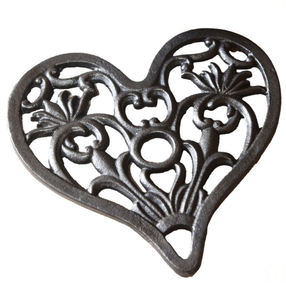 Unique Decorative Tabletop Heart Shape <b>Trivet</b> Nickle Finished Modern Style Pan Hotpot Coaster & Stand Customized - Product Image 1