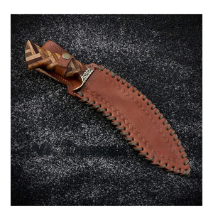 Couteaux de chasse en acier D2 faits à la main personnalisés avec manche en bois couteau Bowie poli avec gaine en cuir. - Product Image 5
