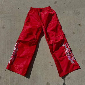 Pantalones de jogging de cintura media a la moda 2025, pantalones de chándal personalizados informales con pierna ancha, Parte delantera plana, holgados, Jogger de lana para hombre - Product Image 1