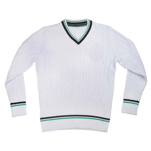 เสื้อสเวตเตอร์ถักอะคริลิคคอวีเสื้อสเวตเตอร์ถักปักลายด้วยกำมะหยี่เสื้อสเวตเตอร์มหาวิทยาลัย - Product Image 4