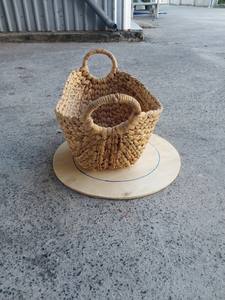Oval Fishbone Basket 54 oz Water Hyacinth Sustainable Multifunction Modern Vietnam <b>Storage</b> <b>Boxes</b> <b>Bins</b> Natural Color <b>Storage</b> - Product Image 3