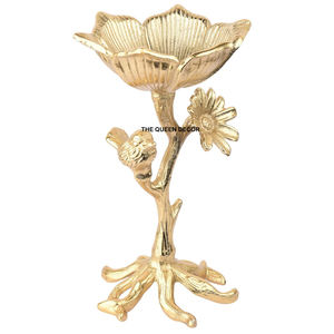 ชามตกแต่ง สแตนเลส โลหะ ชามรุ่นใหม่ ชุบทอง ลายตอก ทรงกลม - Product Image 3