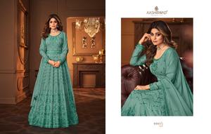 ชุดราตรียาวปักลาย Anarkali สำหรับผู้หญิง,เสื้อคลุมกันแดดสไตล์อินเดียดั้งเดิมแขนยาวนักออกแบบ - Product Image 2