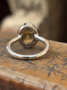 Bague fine en argent sterling 925 faite à la main style vintage avec pierre précieuse citrine naturelle pour mariages fêtes novembre - Product Image 4