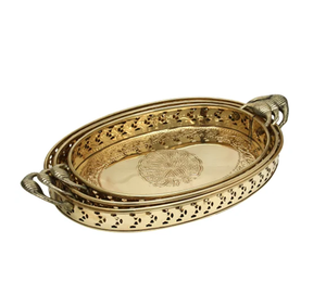 <b>Table</b> Ware Brass serving <b>Tray</b> Standard Quality gold polished Brass Serving <b>Tray</b> Top Style for Food Serving <b>Tray</b> Top Selling - Product Image 4