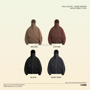 Sweat à capuche zippé personnalisé de haute qualité, poids lourd, super doux, 360 GSM, 52% coton, 48% polyester, AR2595 - Product Image 6