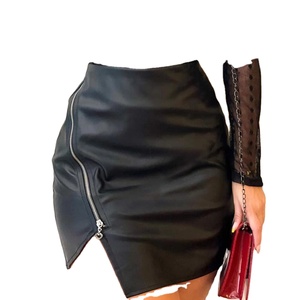 Falda de piel de vaca genuina para mujer Proveedor OEM Cintura alta Slim Fit Mini falda de moda Logotipo personalizado Streetwear - Product Image 2