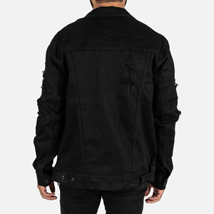 Chaquetas vaqueras para hombre de estilo callejero de alta calidad 100% algodón con logotipo frontal de diamantes de imitación Servicio OEM Precios bajos para el invierno - Product Image 2