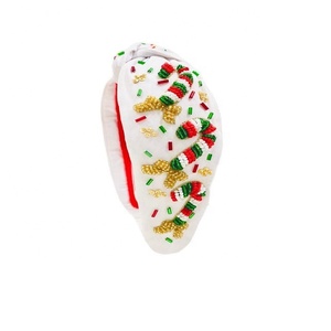 New Merry Christmas Beaded <b>Headbands</b> Indian Manufactured Top Knotted Beaded <b>Headbands</b> Rice Beaded Hairbands - Product Image 2