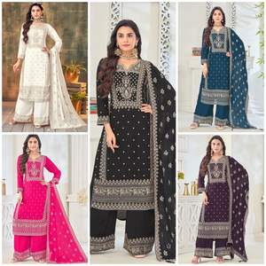 El último diseñador Heavy Georgette Bordado Secuencia y Diamond Work Plazzo Suit para adultos por Balaji Export - Product Image 2