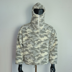 Custom Oversized Unisex Sherpa Fleece <b>Flannel</b> Hoodies Outdoor Thick Jacquard Pattern Casual Men's Sherpa Fleece <b>Jacket</b> - Product Image 2