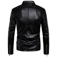 Blouson Bomber Homme Tendance – Nouveau Style V – Veste d'Hiver Imperméable en Véritable Peau de Mouton Noire avec Col Montant et Fermeture Éclair