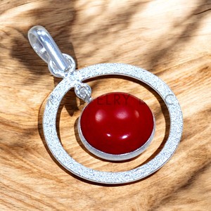 Colgante de coral hecho a mano joyería de plata de ley 925 y joyería de plata 925 - Product Image 1