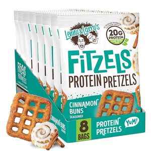 Lenny & Larry's FITZELS <b>Protein</b> Pretzels (Cinnamon Buns) 8 Individual Bags 3 oz Each - Product Image 1