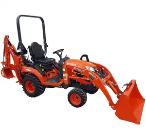 Produsen Mini Wheel Loader 4WD Traktor dengan Front End Loader dan Backhoe Traktor Mini BX23S Warna Merah Kualitas Tinggi