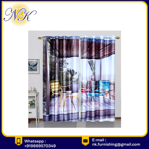 Neelkamal Modern Flat Window Printed <b>Curtains</b> <b>Valances</b> Wholesale Manufacturer's Alluring Vibrant Multi-Color Ready-Made - Product Image 5