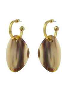 Juego de 2 Pares de Aretes de Cuerno de Búfalo con Diseño Redondo Único, Aretes de Cuerno de Color Blanco, Artesanía Natural - Product Image 2