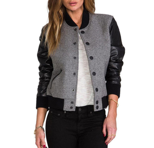 Veste universitaire en laine pour femme, collection hiver-automne, haute qualité, respirante, séchage rapide, broderie logo personnalisée, manches en cuir – Offre Spéciale - Product Image 4