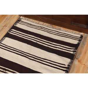 Vintage Runner Rug 2.8x11.6 ft, Turkish Kilim <b>Brown</b> Moroccan <b>Wool</b> Rug - Product Image 5