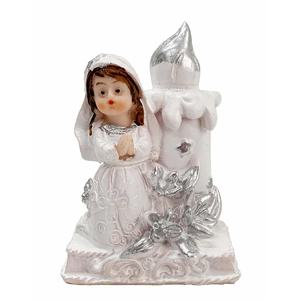 Figura de Comunión para Niñas de 8 a 13 Años, 5.8x8.5 cm, Resina, Decoración Religiosa Elegante, Bolsa de 12 Piezas - Product Image 1