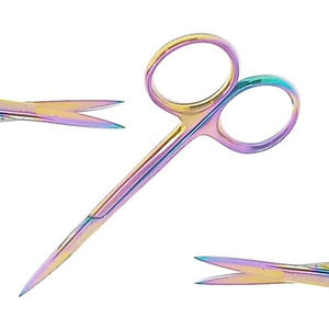 Premium Iris Micro tijeras rectas 4,5 "Arco iris/instrumento quirúrgico multicolor instrumentos médicos - Product Image 1