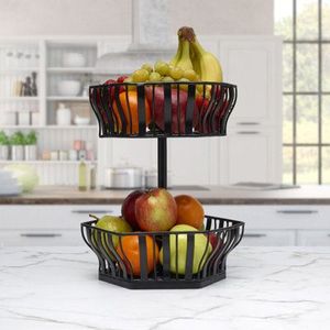 Panier à fruits en métal pour embellir la décoration de la maison tout en offrant un rangement pratique pour les besoins quotidiens de la cuisine - Product Image 3