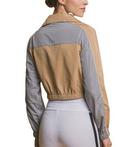 Veste coupe-vent de course personnalisée en gros 2026, veste coupe-vent en nylon unie, veste à capuche mi-zippée pour femmes - Product Image 2
