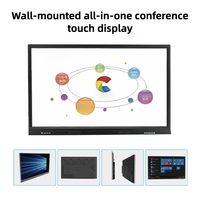 Pantalla de Señalización Digital Inteligente, Desarrollo de Software CMS Personalizado Gratuito, Pantalla Táctil Todo en Uno para Conferencias, Montaje en Pared