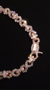 Collar de cadena de eslabones de oro rosa de 14kt de moda Eleva tu estilo con colgante de moda con diamantes cultivados en laboratorio VVS Claridad - Product Image 4