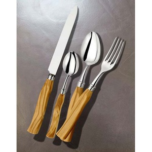 Home and Wedding Hotel Stainless Steel <b>Dinner</b> Cutlery Set with Shiny Polished Wooden Handle Flatware <b>Knife</b> and Fork Silverware - Product Image 4