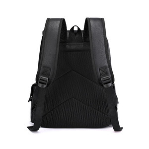 Vente en gros, sac à dos personnalisé pour ordinateur portable, sac mode noir en cuir souple, sac à dos scolaire pour hommes - Product Image 6