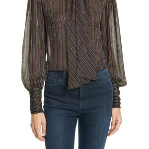 Cardigan da Donna Rebecca Taylor a Maniche Lunghe con Strisce in Lurex, Traspirante, Colore Antracite, Taglia 4, Logo Frontale - Product Image 3