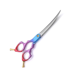 Custom Color Handle Grooming <b>Scissor</b> Stainless Steel <b>Dog</b> Hair Cutting <b>Scissor</b> With Double Adjustable Finger Rest - Product Image 1