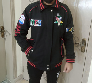 Varsity Jackets Oes Jackets Masonic Latter Women Jacket Oes Black Hse - Product Image 6