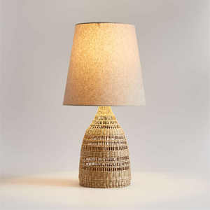 Hot Trend Home Decor Minimlistic Modern <b>Rustic</b> Home <b>Table</b> Lamp Luxury Handmade Seagrass <b>Table</b> Lamp <b>Bedside</b> - Product Image 4