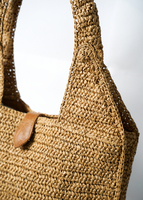 Sac fourre-tout léger tendance en raphia fait main, style bohème vintage anglais, pour femme, idéal pique-nique et plage