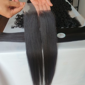 Vente en gros de cheveux Remy ondulés, 4x4, 5x5, 6x6, pour fermeture lacet, partie libre naturelle, double trame - Product Image 3