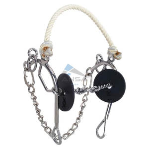 Reinsman Josey <b>Long</b> Shank Combination Bit Twisted Wire Dogbone with Rope <b>Nose</b>, 5" Mouth, Stage E Horse Training Bit - Product Image 1