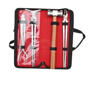 Ensemble d'outils de maréchal-ferrant et de charpentier équin, kit complet de ferrage pour chevaux avec pince à feu, pince ronde, écarteur de fer à cheval et marteau de forge - Product Image 1
