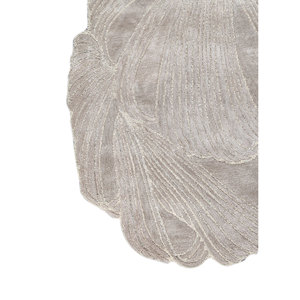Tapis Infini abstrait en laine et viscose tufté à la main, gris et noir, Tra-15069, pour adolescents, pour l'entrée, le couloir ou le salon - Product Image 4