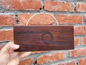 Trendy Women's Geometric Wooden <b>Clutch</b> <b>Bag</b> with Perspex <b>Box</b> - Product Image 3